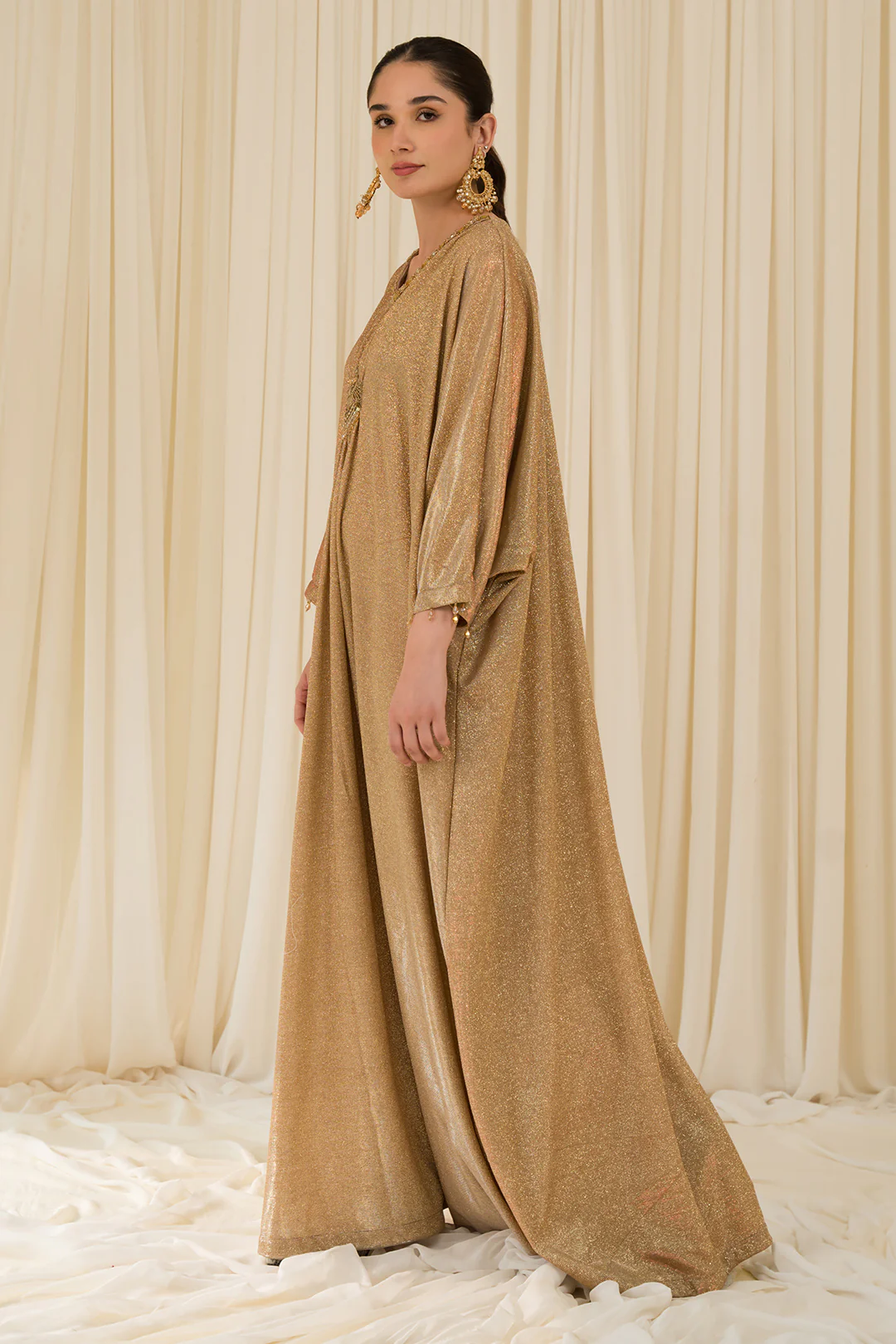 1 Piece - Embroidered Shimmer Jersey Shirt L0954 - Image 3