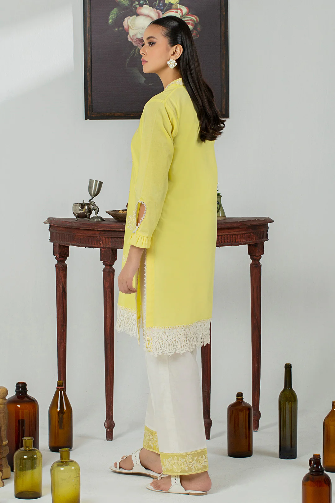 2 Piece - Cotton Cambric Suit P001128 - Image 3