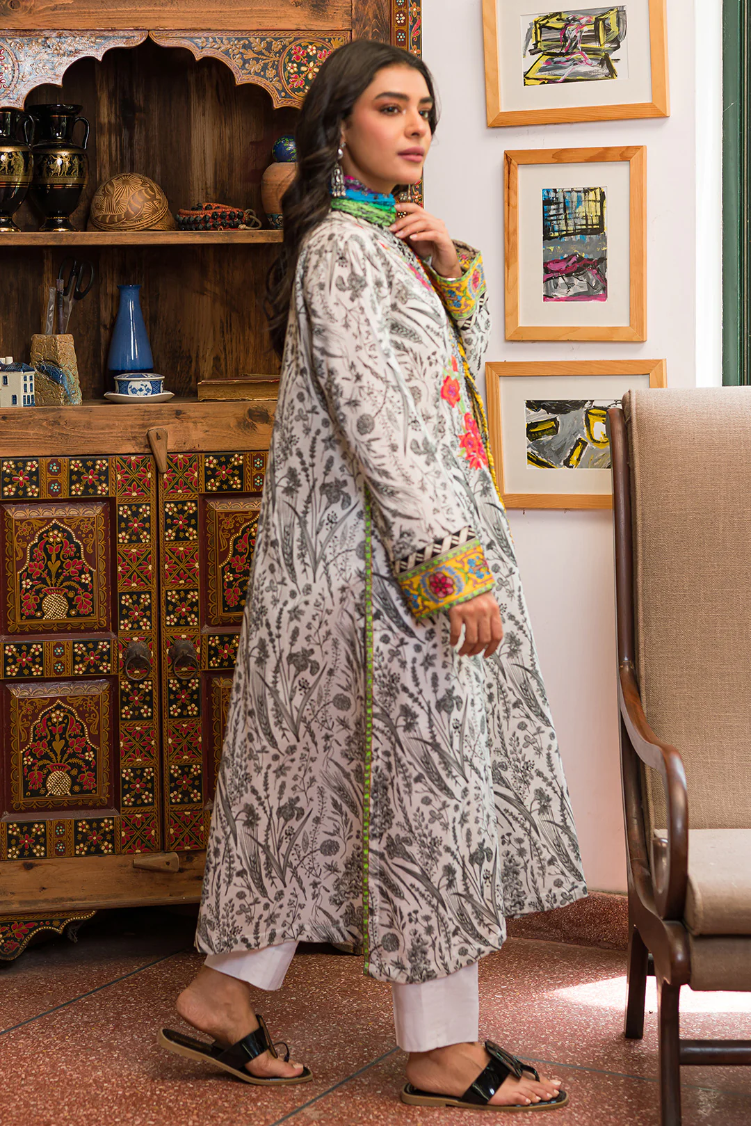 2 Piece - Embroidered Digital Printed Lawn Suit P0626 - Image 4
