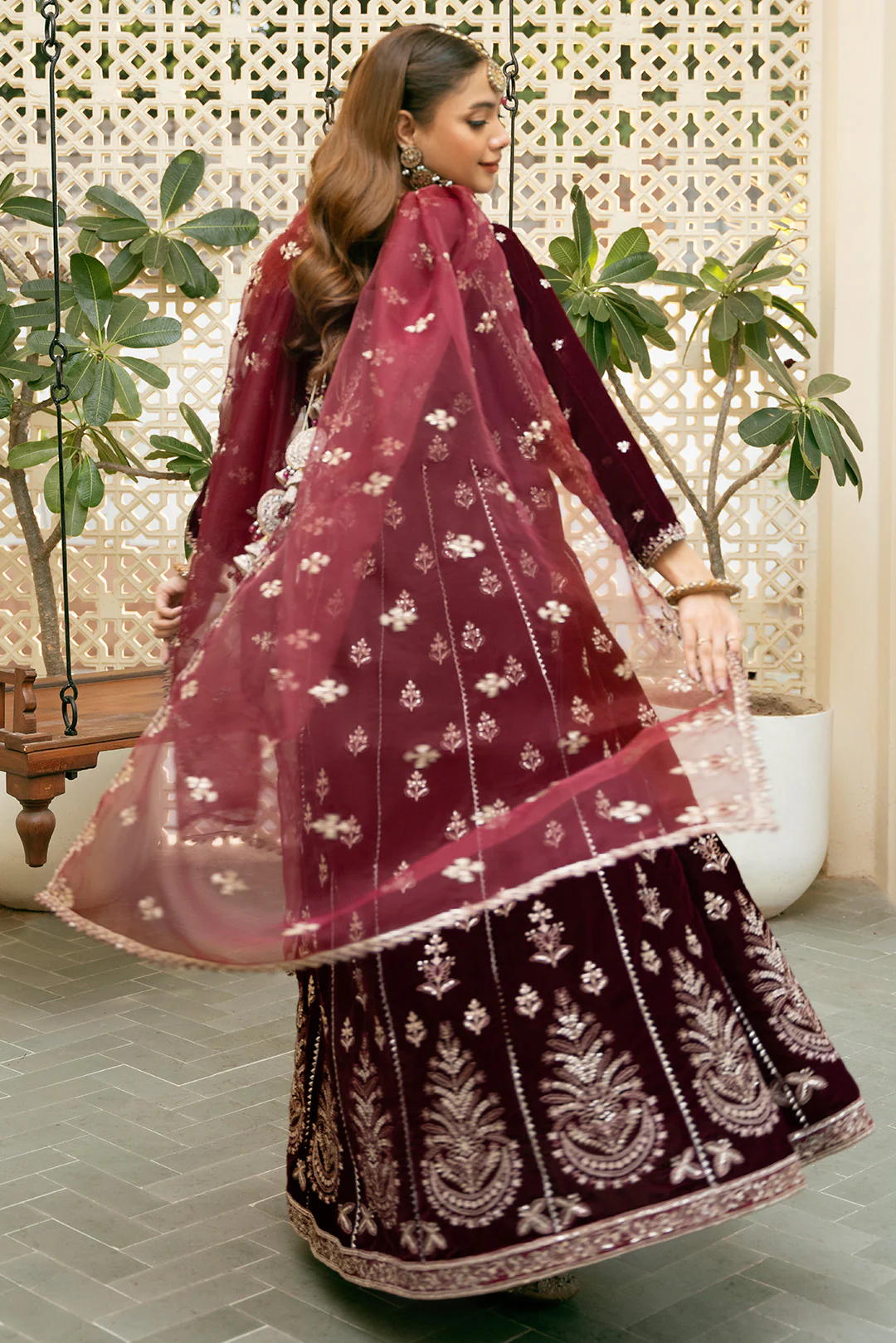 2 Piece - Embroidered Premium Velvet Suit V1007 - Image 4