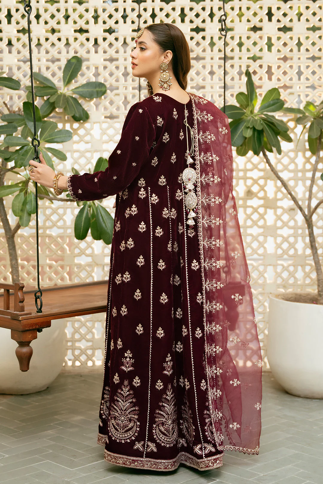 2 Piece - Embroidered Premium Velvet Suit V1007 - Image 6