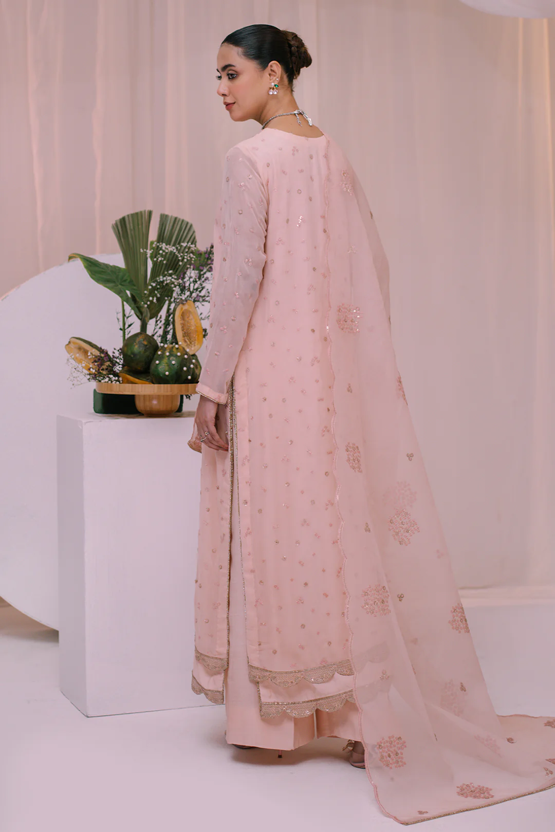 3 Piece - Embellished Chiffon Suit LFP1130 - Image 7