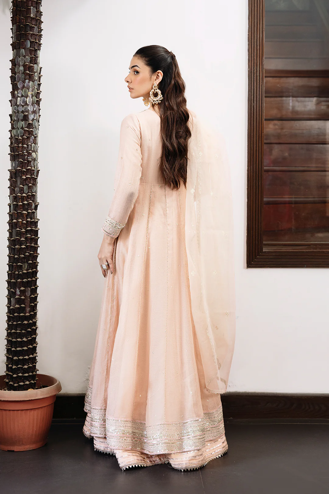 2 Piece - Embroidered Cotton Staple Khadi Net Suit L1151 - Image 3