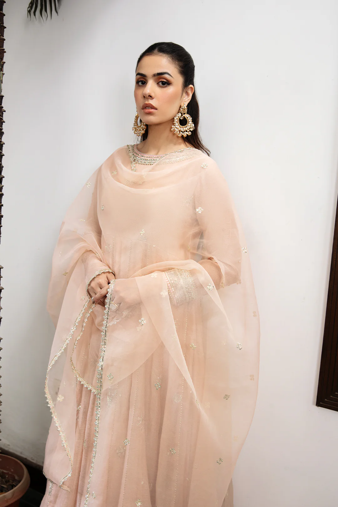 2 Piece - Embroidered Cotton Staple Khadi Net Suit L1151 - Image 4