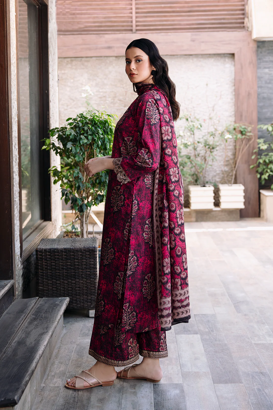 3 Piece - Embroidered Lawn Suit P1100A - Image 3