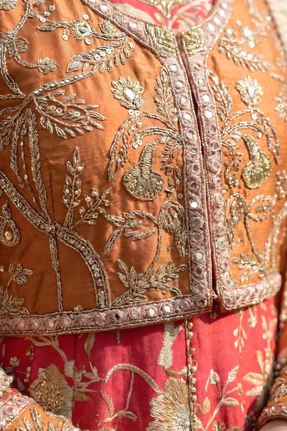 2 Piece - Embroidered Printed Shamoz Silk Suit LFP1151 - Image 7