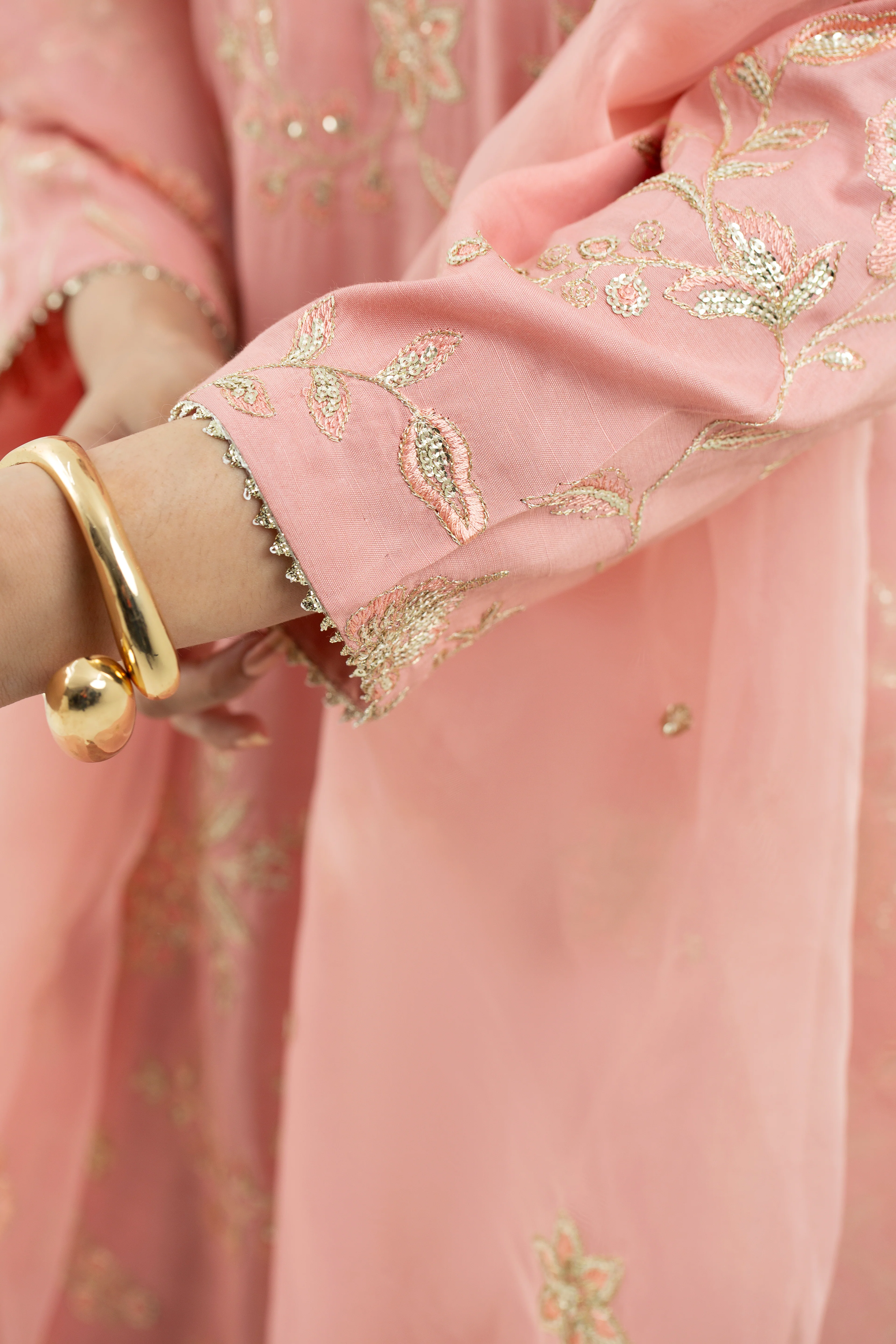 3 Piece - Embroidered Raw Silk Suit LFP1138 - Image 7