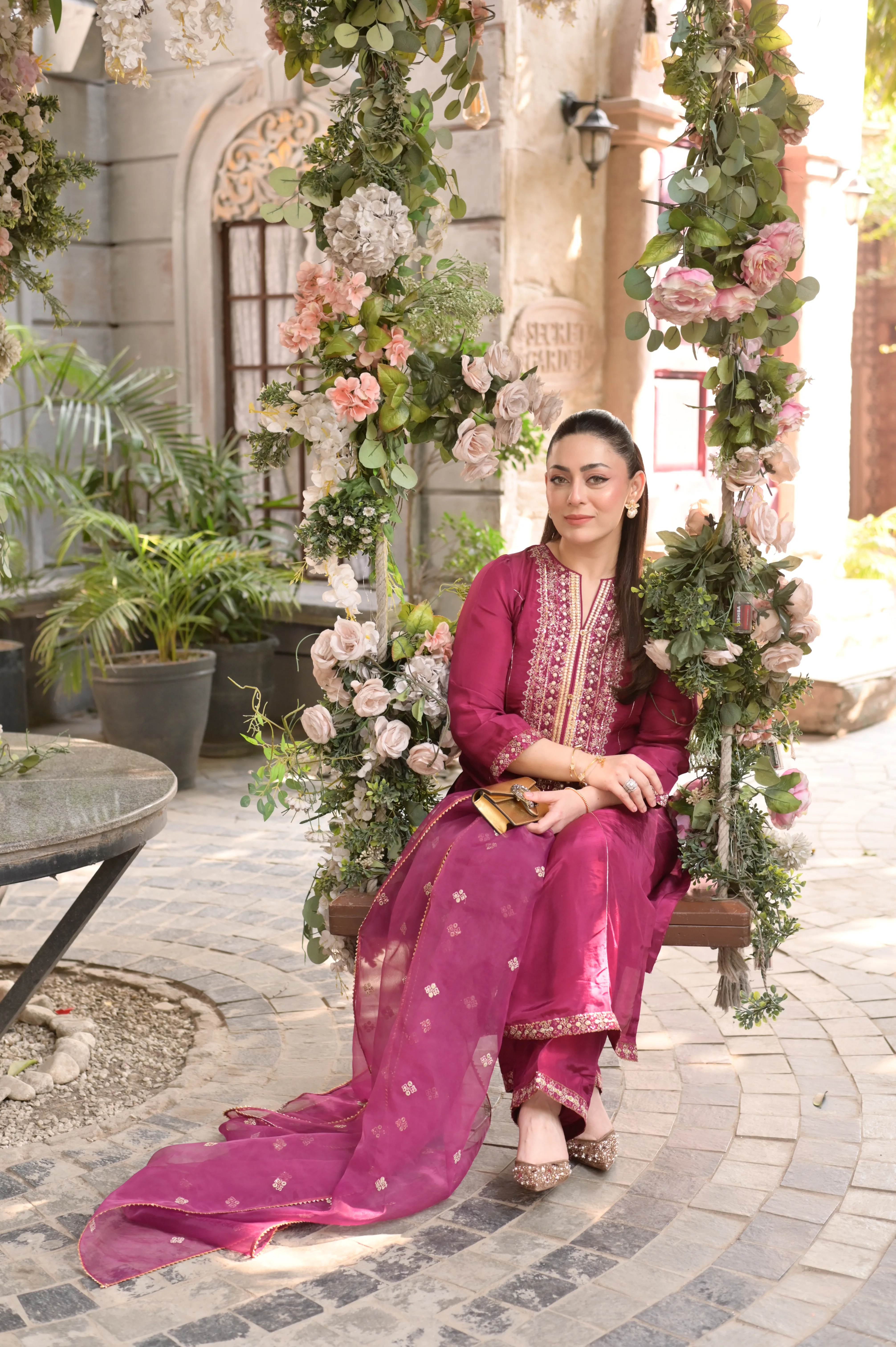 3 Piece - Premium Pure Silk Embroidered Suit LFP1147 - Image 5