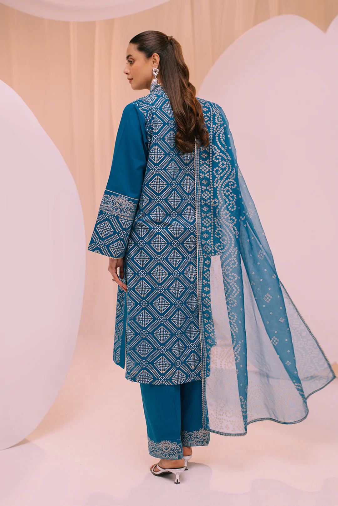 3 Piece - Block Print Cotton Suit P001223 - Image 6